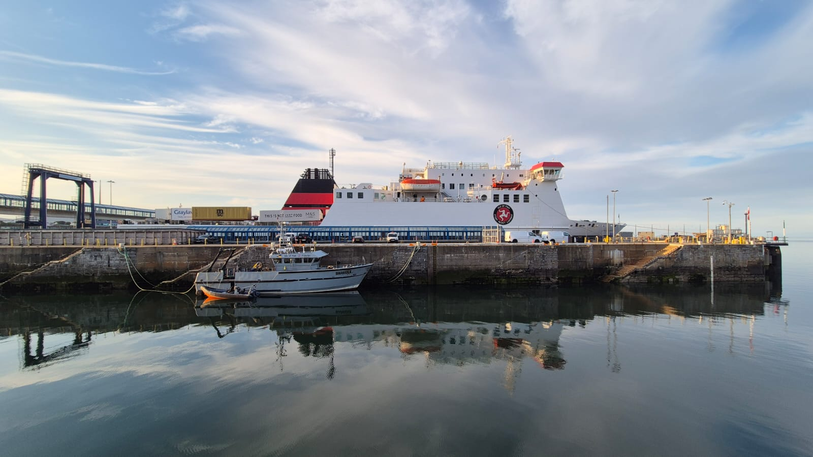The Isle of Man Steam Packet ferry alongside the quay in Douglas harbour
